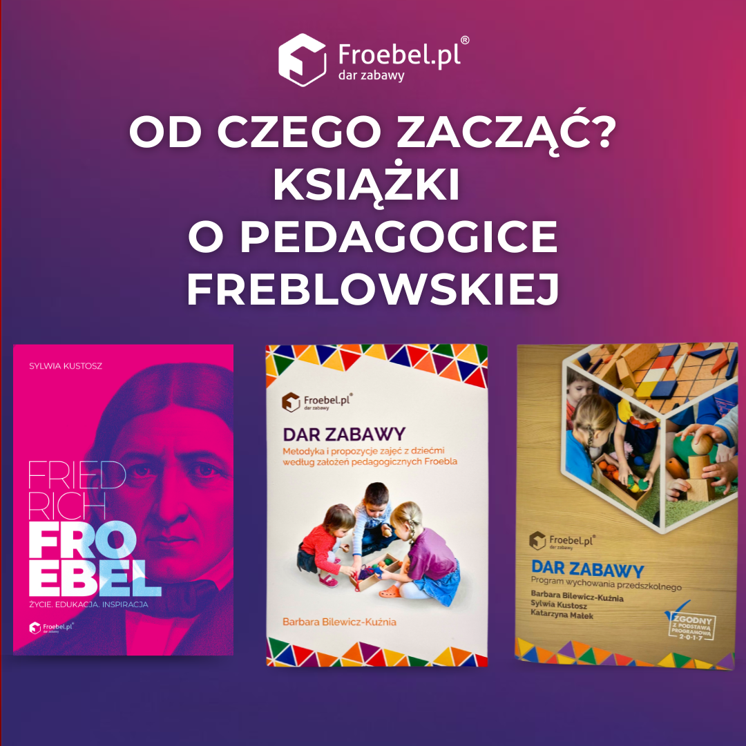 Książka: Friedrich Froebel – życie, edukacja, inspiracja ISBN: 978-83-952668-5-0 Książka: Metodyka i propozycje zajęć z dziećmi ISBN: 978-83-952668-2-9 Książka: Program wychowania przedszkolnego Dar Zabawy ISBN: 978-83-940-123-8-0